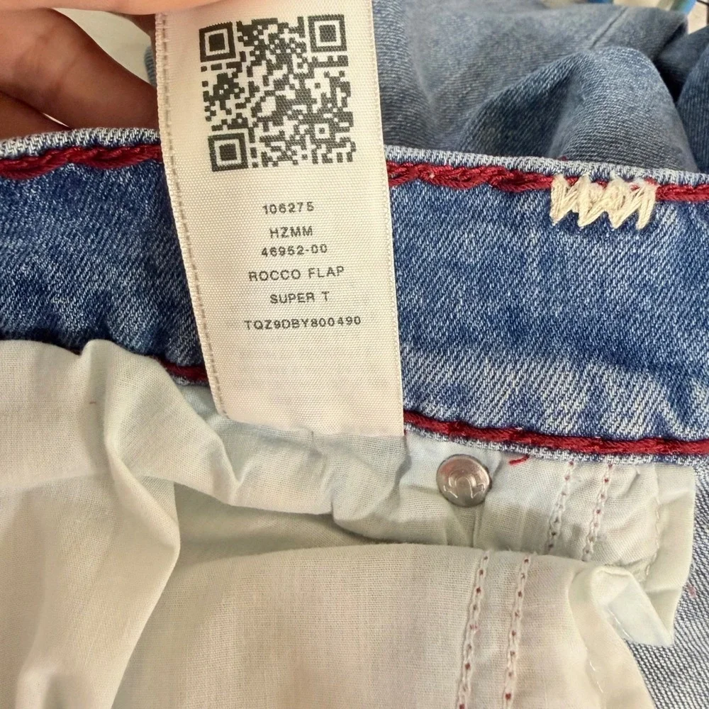 True Religion Rocco‎ Jeans Mens 44 Blue Tycoon Medium Wash Flap Super T 106275